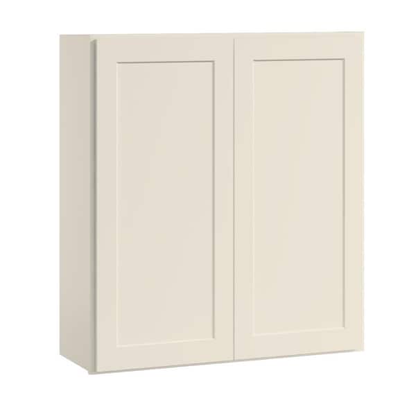 36 in. W x 12 in. D x 42 in. H in Antique White Plywood Ready to Assemble Kitchen Wall Cabinet with Doors and Shelves