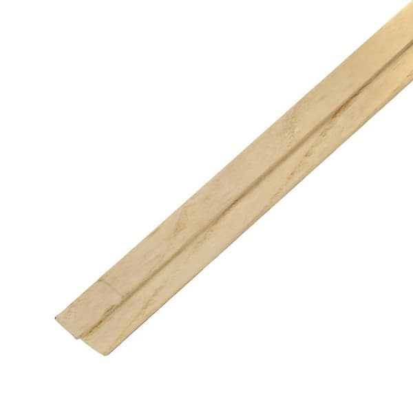 SM96 1/4 in. D x 3/4 in. W x 96 in. L Unfinished Wood Ash Scribe Moulding Drip Cap Moulding