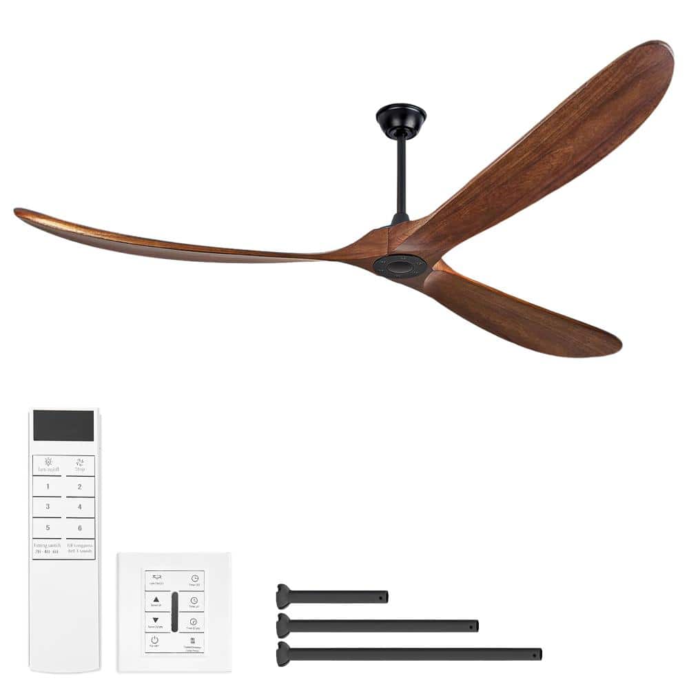 88 in. Indoor/Outdoor Downrod Black Walnut Ceiling Fan with Reversible DC Motor and Wood Blades price history on PriceWatchPro