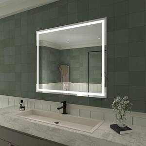 TMMV 42 in. W x 36 in. H Rectangular Frameless LED Light Anti-Fog Wall Bathroom Vanity Mirror in Polished Crystal