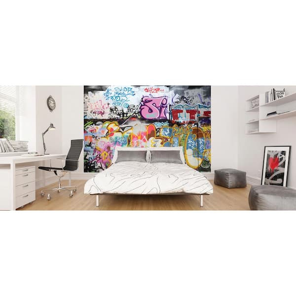 Brewster 118 in. x 98 in. Graffiti Wall Mural