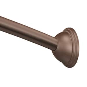 60 in. Curved Shower Rod with Pivoting Flanges in Old World Bronze