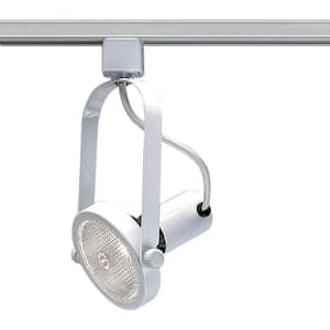 1-Light PAR30 White Gimbal Ring Track Lighting Head