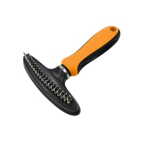 Flex Series Dual-Row Grooming Rake Pet Comb Orange