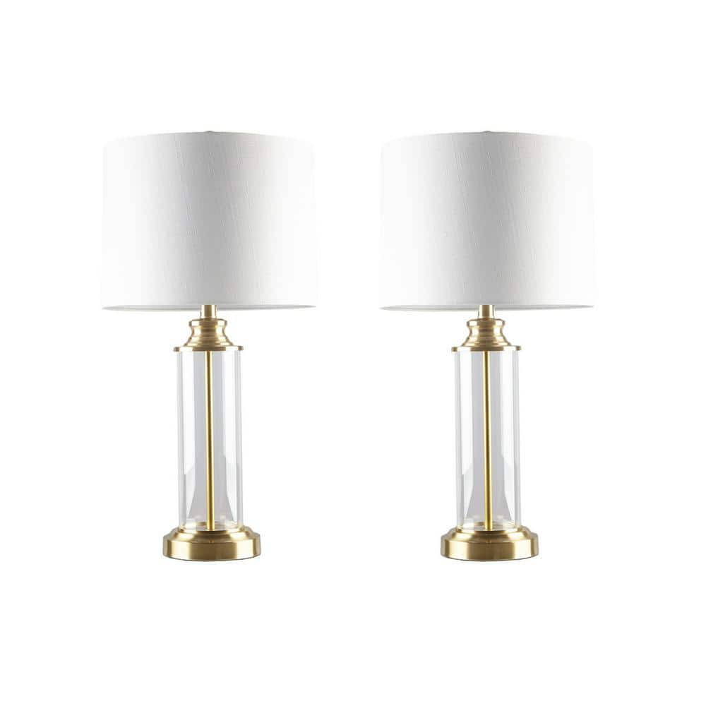 Opal 26 in. Gold Glass Table Lamp with Cotton Shade price history on PriceWatchPro