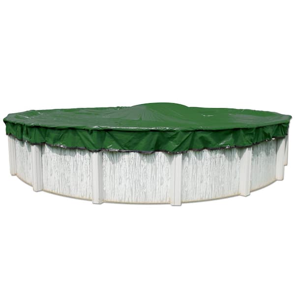 Swimline 12-Year 30 ft. Round Green Above Ground Winter Pool Cover With Cover Clips