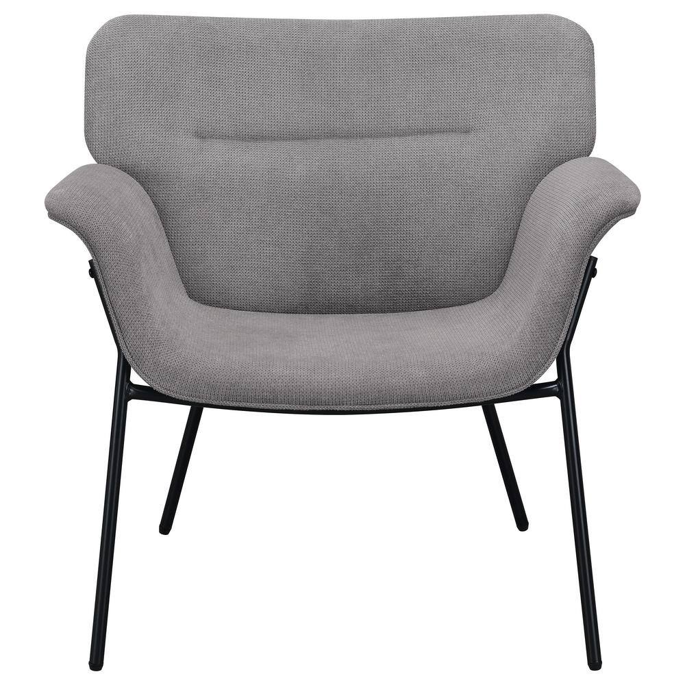 Ash Grey Mid-Century Modern Metal Accent Chair
