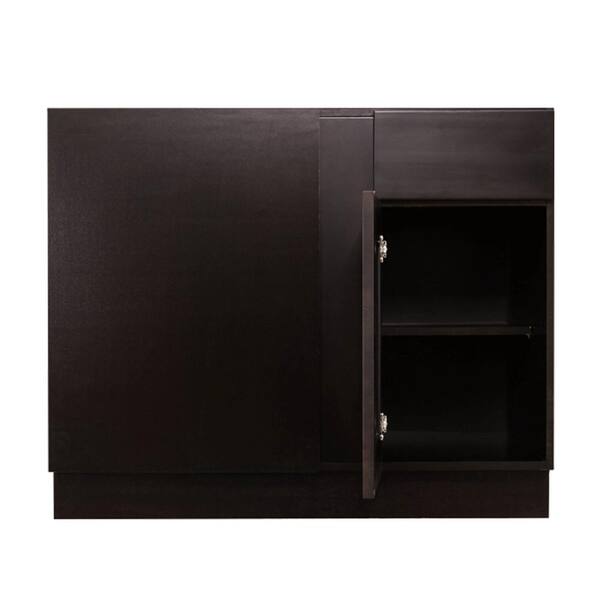 LIFEART CABINETRY Anchester Assembled 33 in. x 34.5 in. x 24 in. Base Lazy Susan Cabinet in Dark Espresso