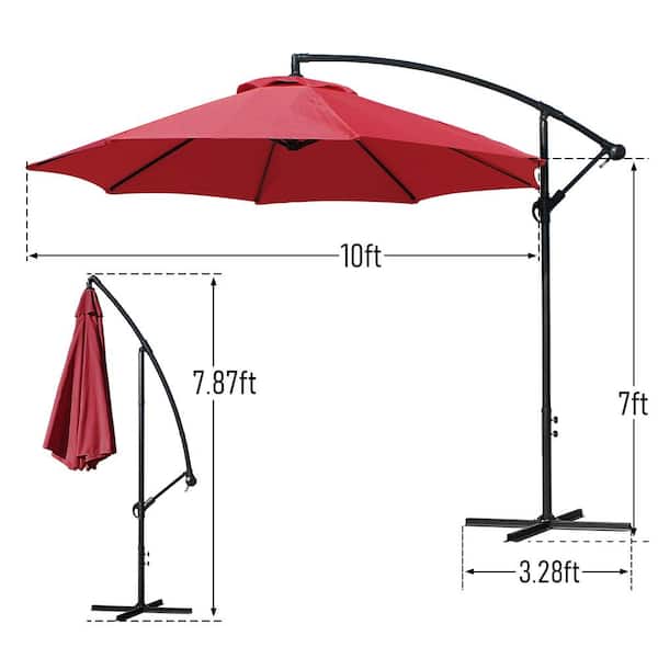 Artpuch Offset Umbrella 10 Ft, 13 Ft Patio Umbrella With Crank