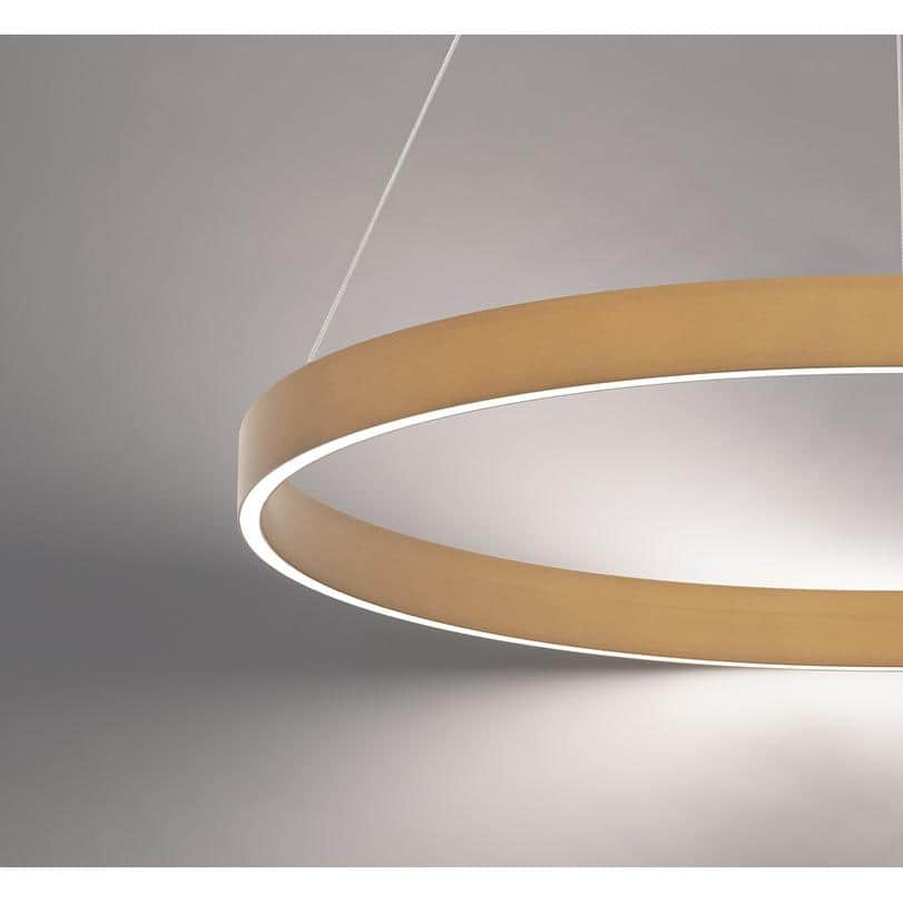 Aged Brass 18-Inch LED Pendant Light with Silicone Diffuser