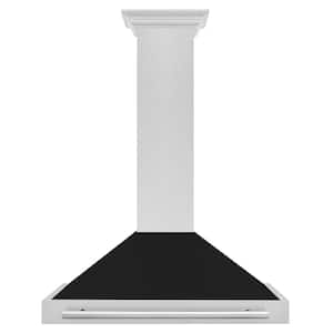 36 in. 400 CFM Ducted Vent Wall Mount Range Hood with Black Matte Shell in Fingerprint Resistant Stainless Steel