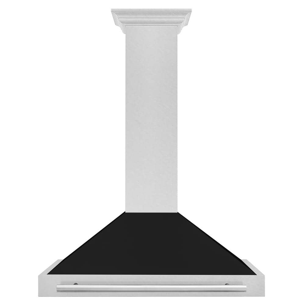 ZLINE 36" Black Matte and Stainless Steel Convertible Range Hood