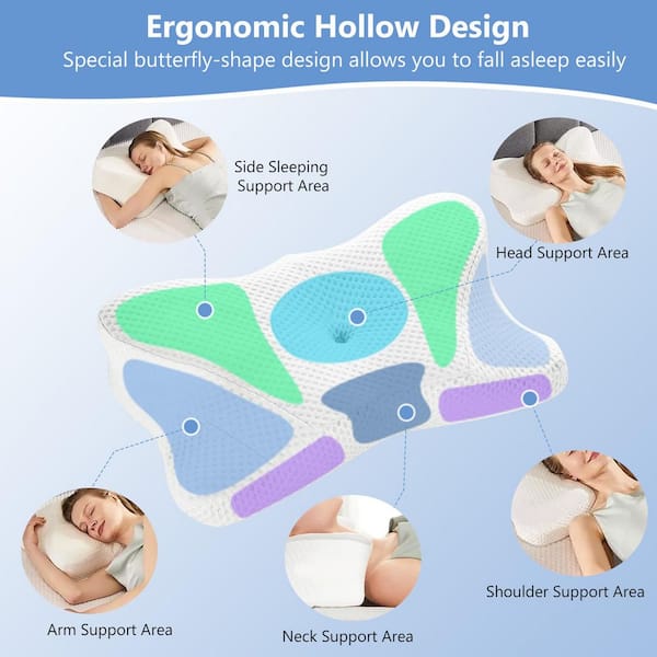 WONDER COMFORT White Cervical Contour Memory Foam Pillows
