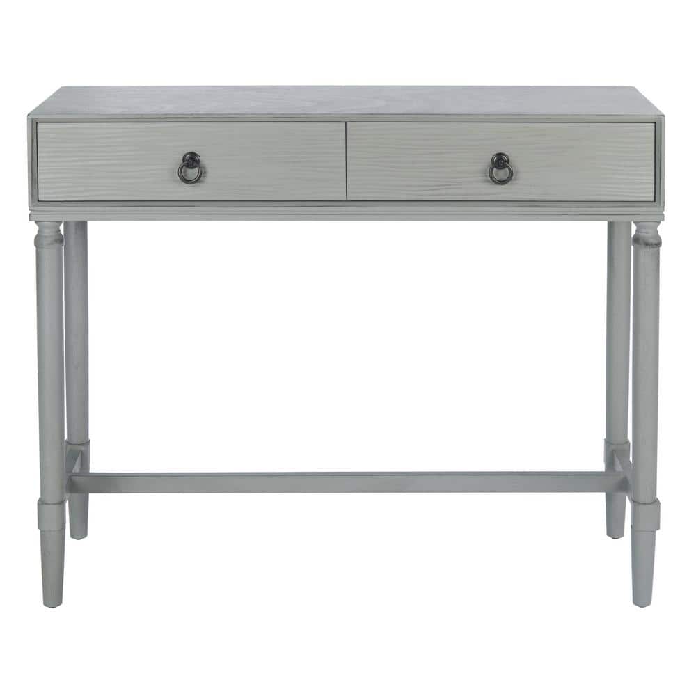Aliyah Distressed Grey 40" Wood Console Table with Storage
