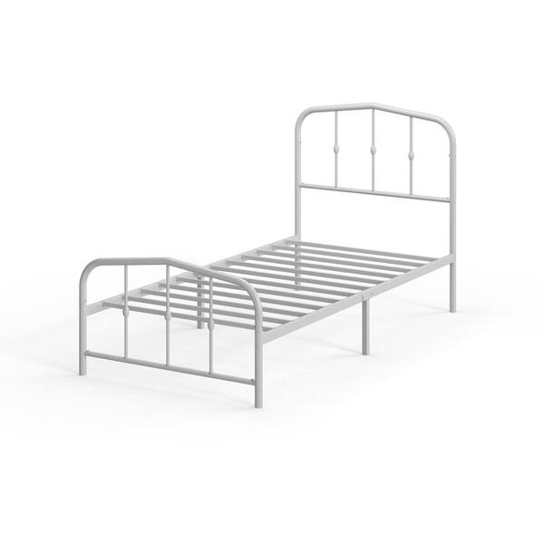 Zinus Heidi White Metal Frame Twin Platform Bed