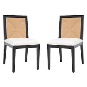 Emilio Black/Natural 18.5 in. Wood Dining Chair Set of 2