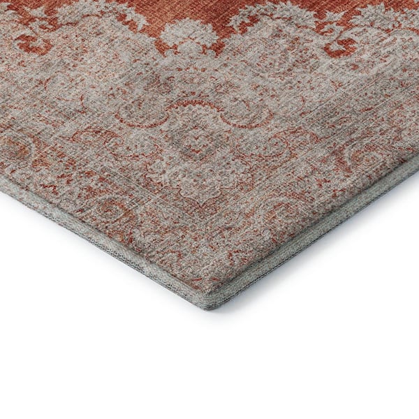 Mayfield Premium Machine Washable Abstract AMF1003 Rust 5 ft. x 7 ft. 6 in. Area Rug