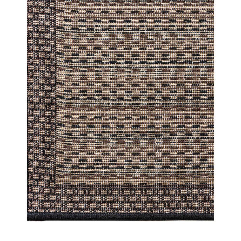 2'2" x 6' Black and Brown Synthetic Stripe Runner Rug