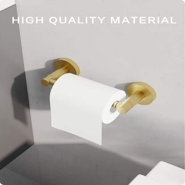 Wall Mounted Gold Bathroom Double Post Swivel Satin Nickel Paper Towel  Holder