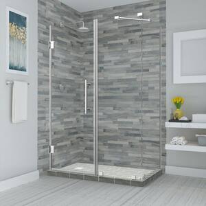 Bromley 43.25 in. to 44.25 in. x 32.375 in. x 72 in. Frameless Corner Hinged Shower Enclosure in Chrome