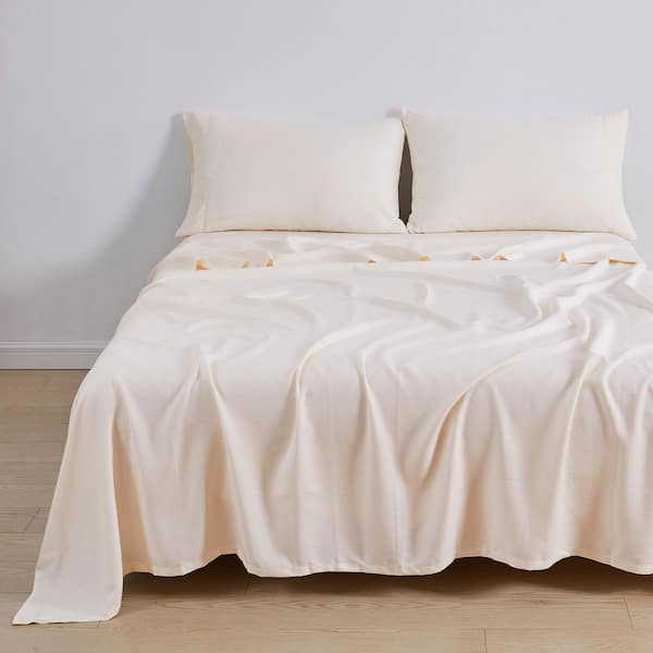 Tencel Lyocell & Linen Sheet Set, Full, Ivory, Ivory