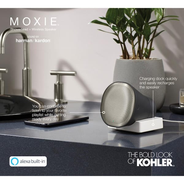 Kohler 28241-NKA-CP Moxie Alexa Enabled Showerhead, Bluetooth, Shower Radio, Rechargeable, Portable Speaker, 2.5 GPM, Polished Chrome 並行輸入品 KOHLER 28241-NKE-CP Moxie Single-Function Handshower with Wireless