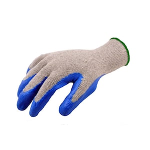 Small Size Blue Textured Latex Coated Knit Gloves