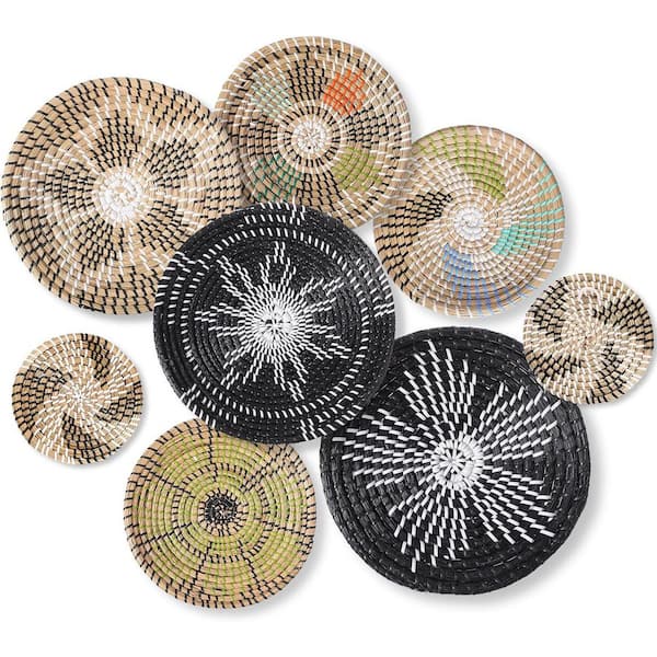 Black 11 in. x 11 in. Seagrass Decorative Basket (Set of 8)