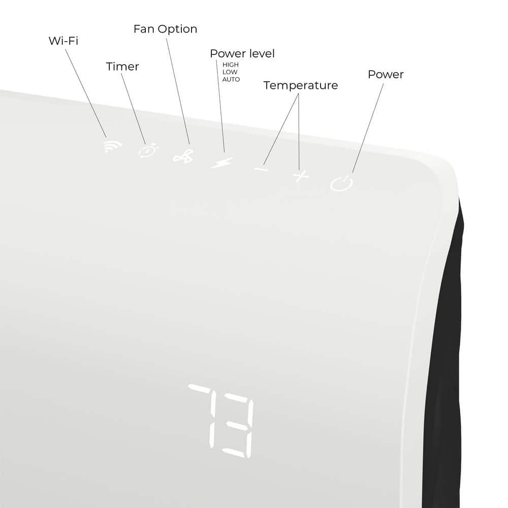 White Infrared Wall Heater with WiFi and Thermostat