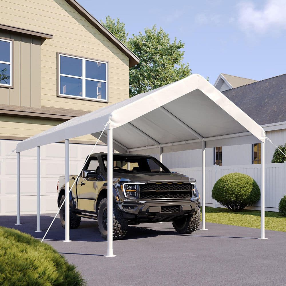 Sizzim 10 ft. x 20 ft. White Soft Top Gazebo with Steel Frame