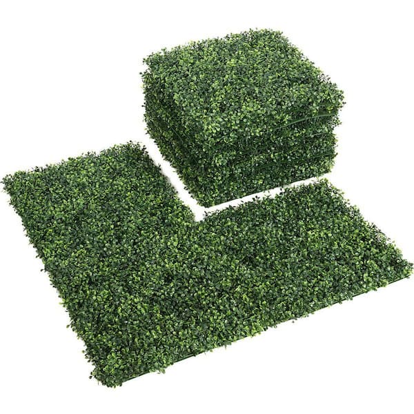 12-Piece 20 in. x 20 in. Green Artificial Peanut Leaf Hedges Panels
