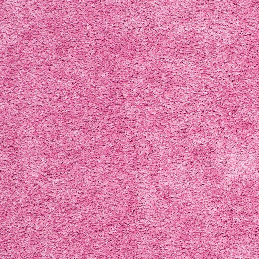 Pink Hand-Knotted Synthetic Shag Area Rug