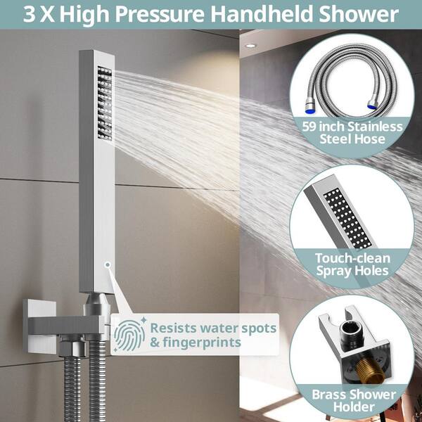 Ultra Sense Technology Stainless Steel Automatic LED Changing Color Bathroom  Shower Head with 4 Function and Touch Screen Control, Touch Screen  Electric Shower