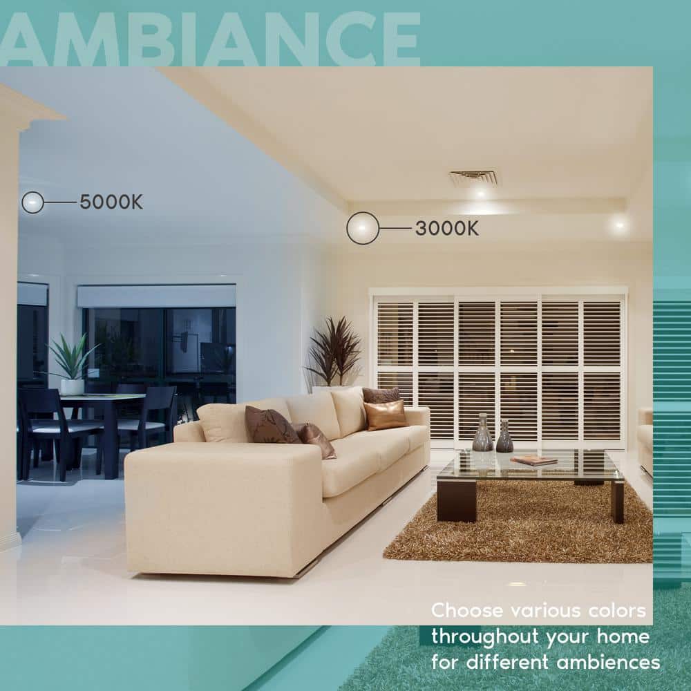 4 Inch Ultra Thin Dimmable LED Recessed Lighting Kit with Color Options