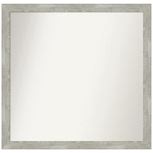 Medium Rectangle Rustic Gray Contemporary Mirror (34.5 in. H x 35.5 in. W)