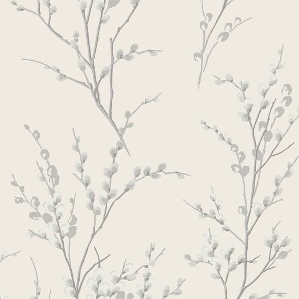 Laura Ashley Willow Off White and Steel Wallpaper