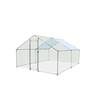 Photo 1 of 10 ft. L x 13 ft. W x 6.3 ft. Metal In-Ground Pet Fence Walk-in Chicken Coop Poultry Cage with Cover For Farm Yard


