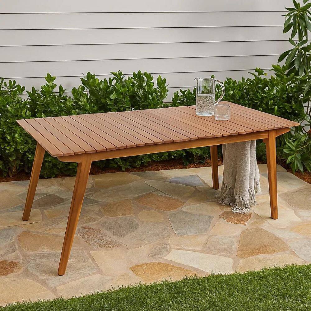 Brown Rectangle Wood Outdoor Dining Table price history on PriceWatchPro