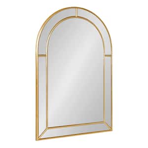 Fairbrook 24 in. H x 18 in. W Glam Arch Framed Gold Wall Mirror