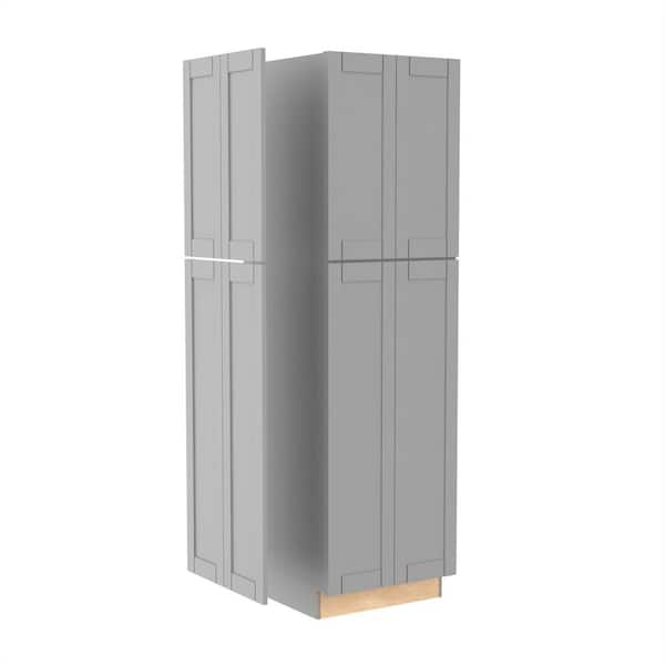 Home Decorators Collection Washington 23.8 in. W x 0.75 in. D x 84 in. H in Veiled Gray Shaker Stock Assembled Pantry Kitchen Cabinet End Panel