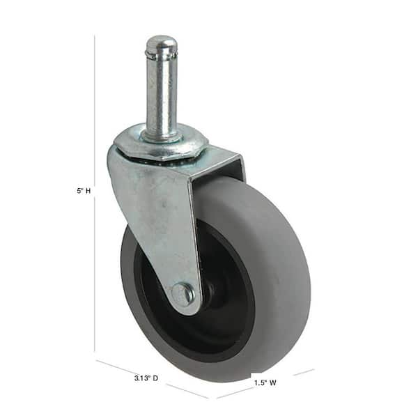 Set of 4 Black Dual Wheel Swivel 1-1/2 Casters and 3/8 Grip Ring Stem Set of 4 Black Dual Wheel Swivel 1-1/2 Casters and 3/8 Grip Ring Stem