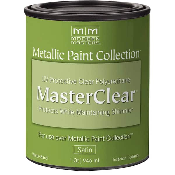 Modern Masters MasterClear 1 qt. Satin Clear Water-Based Interior/Exterior Protective Topcoat