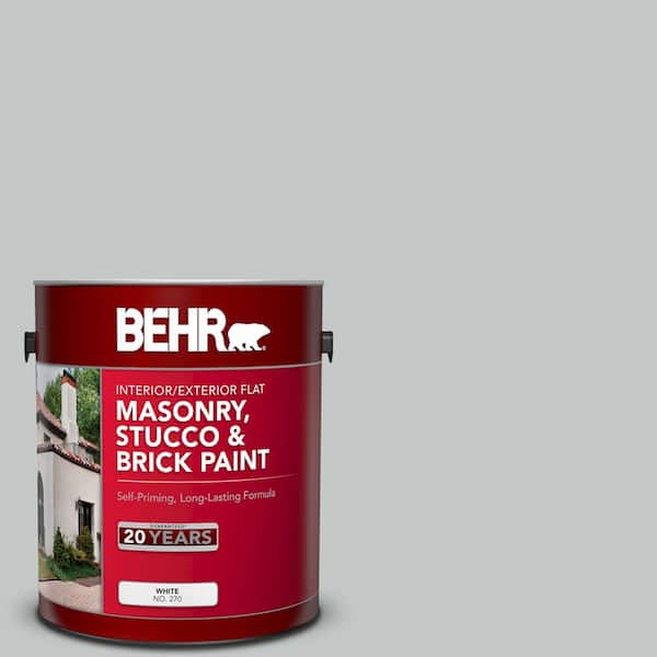 BEHR 1 gal. N4502 Zero Gravity Flat Masonry, Stucco and Brick Interior/Exterior Paint 27001