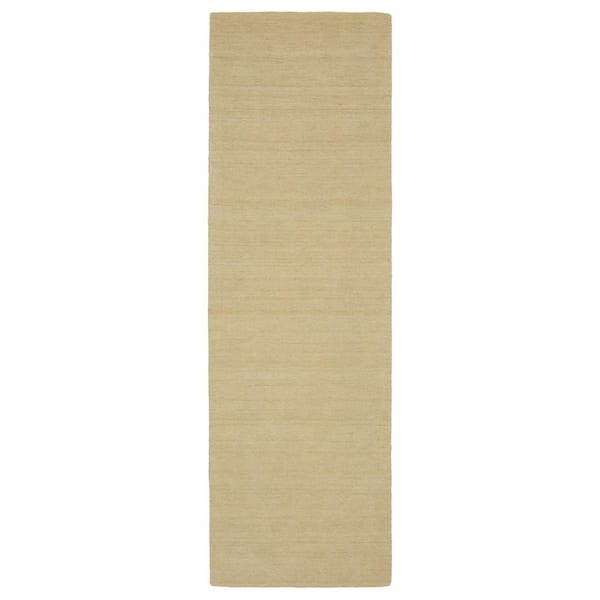 Allaire Beige 2 ft. x 8 ft. Hand-Tufted Solid Heathered 100% Wool Indoor Runner Area Rug