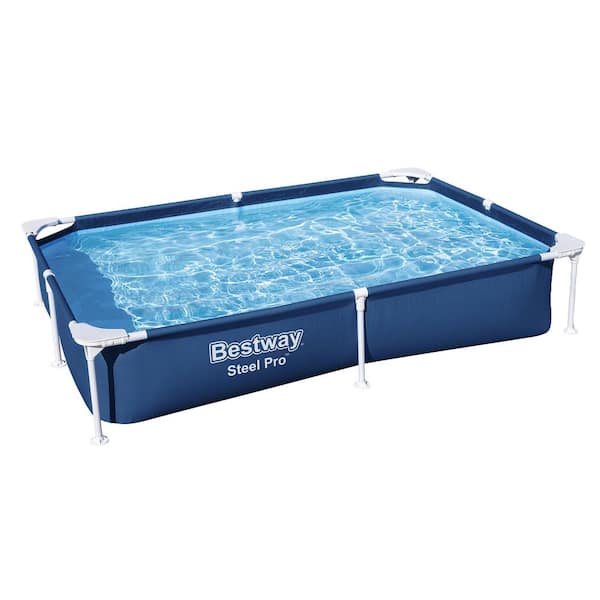 Pro 87 in. x 59 in. Rectangular 17 in. Deep Metal Frame Above Ground Pool