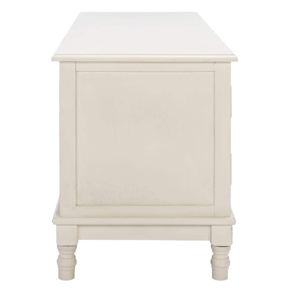 Countryside Charm Distressed White 53" Media Stand with Cabinet