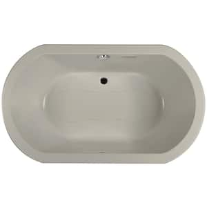 ANZA 60 in. x 42 in. Oval Air Bath Bathtub with Center Drain in Oyster