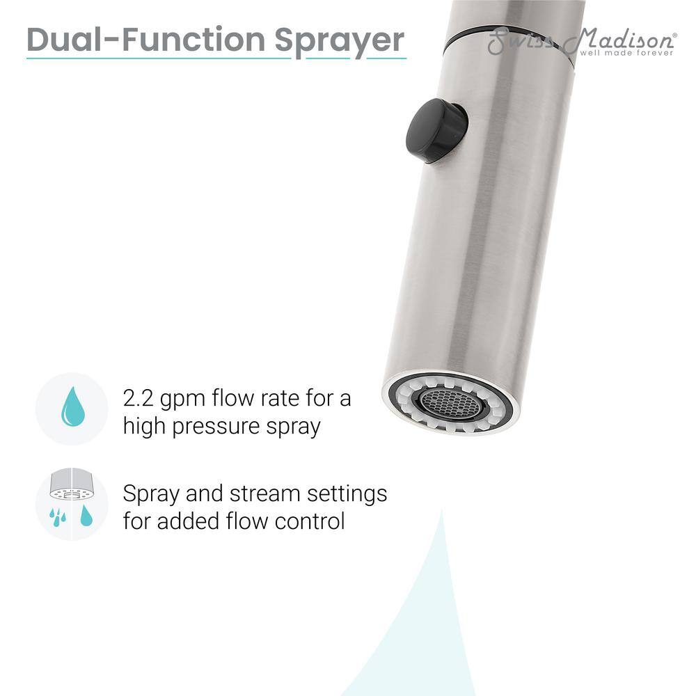 Brushed Nickel Single Handle Pull-Down Kitchen Faucet