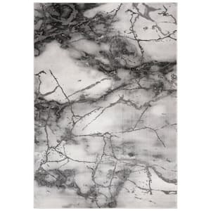 Craft Gray/Silver 2 ft. x 4 ft. Distressed Abstract Area Rug