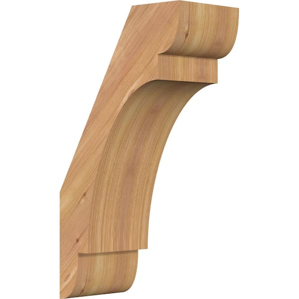 Ekena Millwork 5 1/2"W x 10"D x 18"H Olympic Smooth Knee Brace, Western Red Cedar